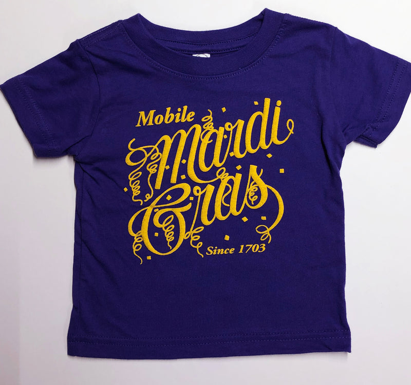 Toddler Mardi Gras Shirt - Purple (Short Sleeve)