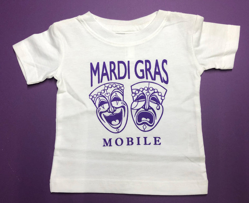 Toddler Mardi Gras Shirt - White (Short Sleeve)