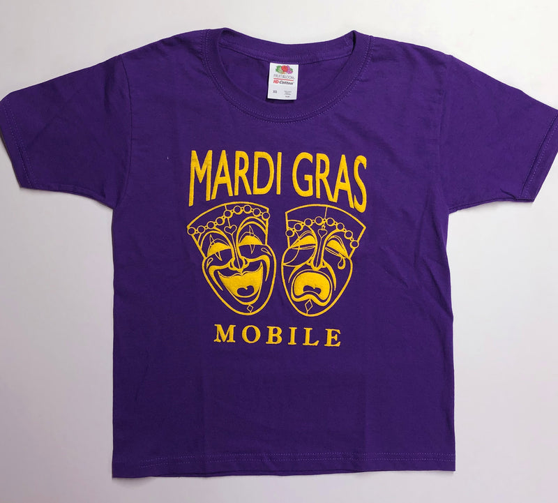 Comedy/Tragedy Youth Mardi Gras Shirt (Short Sleeve)